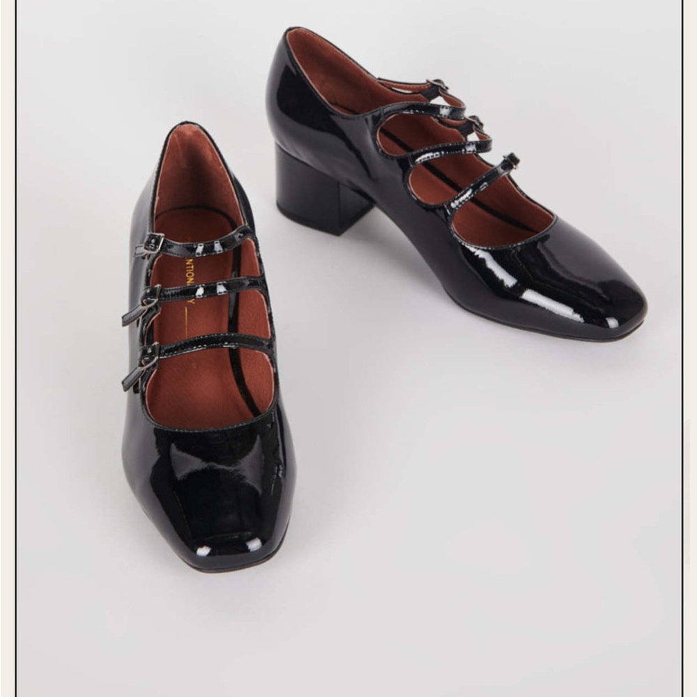 Intentionally blank piano Mary Jane’s Black Patent Leather Women's Shoes